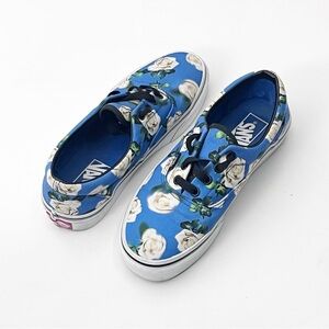 VANS ERA Blue White Rose Romantic Floral Lace Up Low Tow Shoes Women’s Size 7